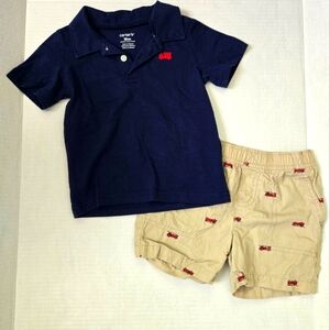 Toddler Outfit - Firetrucks - 18 Months